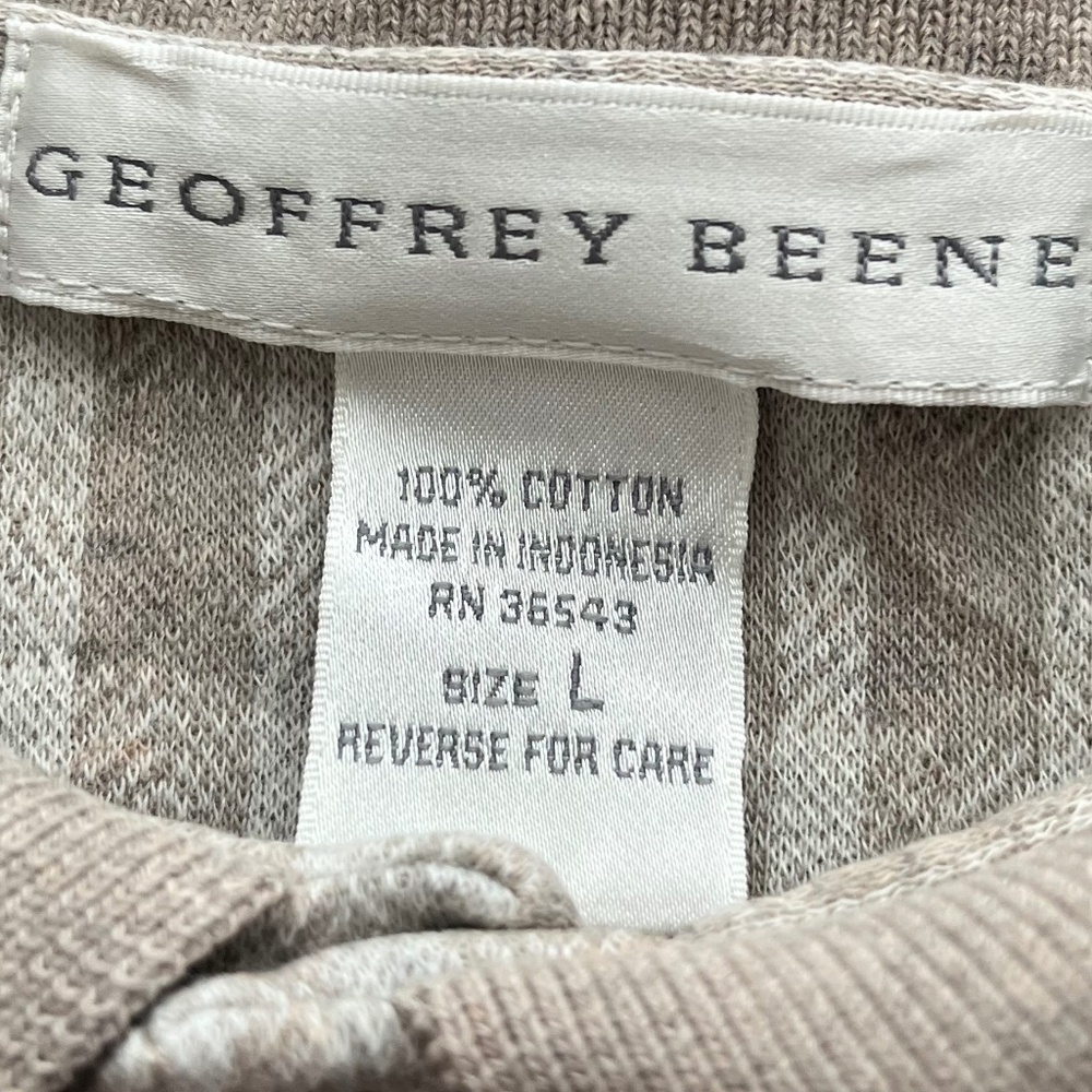Geoffrey Beene MENS Tan and Creme Polo Shirt Sz L - Picture 3 of 4